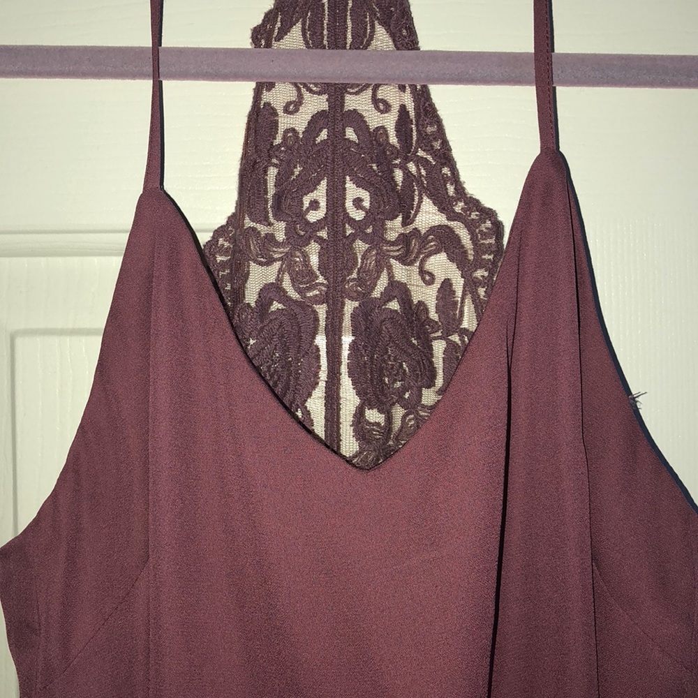 LA Hearts Burgundy Blousy Tank w/ lace racerback - Picture 2 of 7